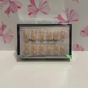 Nail Reformation Neutral White Polka Dot Almond Medium Press-On Nails
